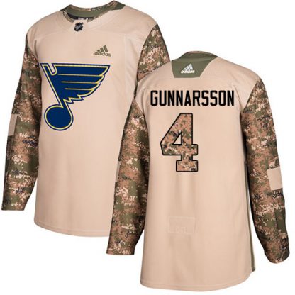 Adidas St. Louis Blues #4 Carl Gunnarsson Camo Authentic 2017 Veterans Day Stitched NHL Jersey