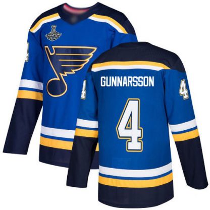 Adidas St. Louis Blues #4 Carl Gunnarsson Blue Home Authentic Stanley Cup Champions Stitched NHL Jersey