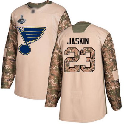 Adidas St. Louis Blues #23 Dmitrij Jaskin Camo Authentic 2017 Veterans Day Stanley Cup Champions Stitched NHL Jersey