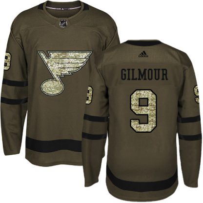 Adidas St. Louis Blues #9 Doug Gilmour Green Salute to Service Stitched NHL Jersey