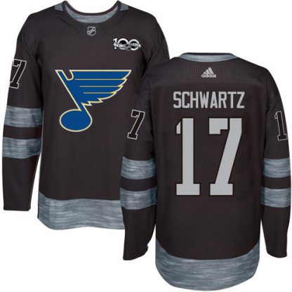 Adidas St. Louis Blues #17 Jaden Schwartz Black 1917-2017 100th Anniversary Stitched NHL Jersey