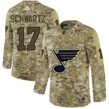 Adidas St. Louis Blues #17 Jaden Schwartz Camo Authentic Stitched NHL Jersey