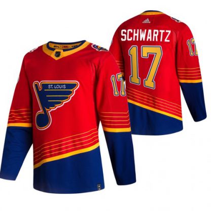 St. Louis St. Louis Blues #17 Jaden Schwartz Red Men's Adidas 2020-21 Reverse Retro Alternate NHL Jersey