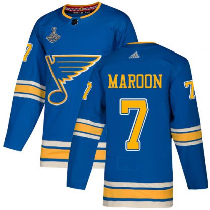 Adidas St. Louis Blues #7 Patrick Maroon Blue Alternate Authentic 2019 Stanley Cup Champions Stitched NHL Jersey