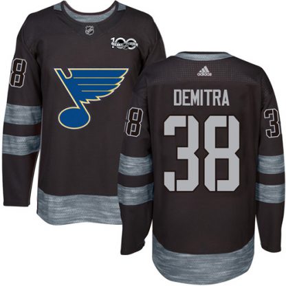 Adidas St. Louis Blues #38 Pavol Demitra Black 1917-2017 100th Anniversary Stitched NHL Jersey
