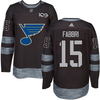 Adidas St. Louis Blues #15 Robby Fabbri Black 1917-2017 100th Anniversary Stitched NHL Jersey