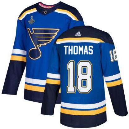 Adidas St. Louis Blues #18 Robert Thomas Blue Home Authentic 2019 Stanley Cup Champions Stitched NHL Jersey