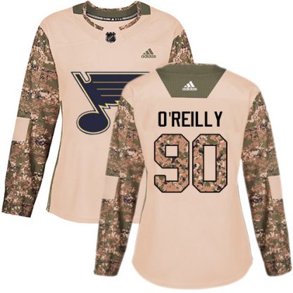 Adidas St. Louis Blues #90 Ryan O'Reilly Camo Authentic 2017 Veterans Day Women's Stitched NHL Jersey