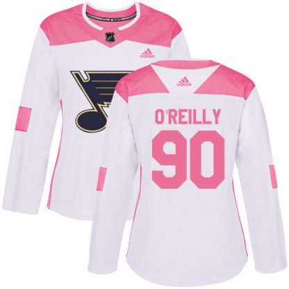 Adidas St. Louis Blues #90 Ryan O'Reilly White/Pink Authentic Fashion Women's Stitched NHL Jersey