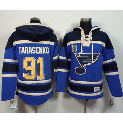 St. Louis Blues #91 Vladimir Tarasenko Light Blue Sawyer Hooded Sweatshirt Stitched NHL Jersey
