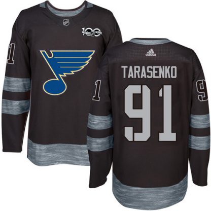 Adidas St. Louis Blues #91 Vladimir Tarasenko Black 1917-2017 100th Anniversary Stitched NHL Jersey