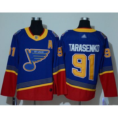 Adidas St. Louis Blues #91 Vladimir Tarasenko Blue/Red Authentic 2019 Heritage Stitched NHL Jersey