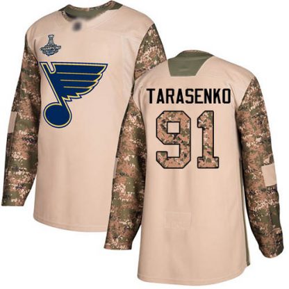 Adidas St. Louis Blues #91 Vladimir Tarasenko Camo Authentic 2017 Veterans Day Stanley Cup Champions Stitched NHL Jersey