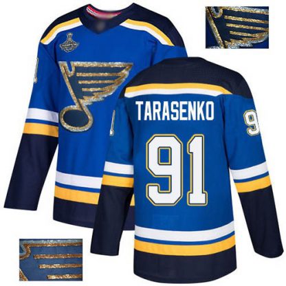 Adidas St. Louis Blues #91 Vladimir Tarasenko Blue Home Authentic Fashion Gold Stanley Cup Champions Stitched NHL Jersey