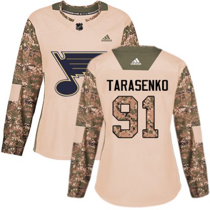 Adidas St. Louis Blues #91 Vladimir Tarasenko Camo Authentic 2017 Veterans Day Women's Stitched NHL Jersey