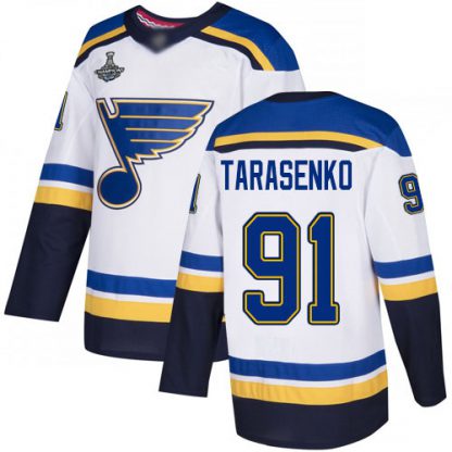 Adidas St. Louis Blues #91 Vladimir Tarasenko White Road Authentic Stanley Cup Champions Stitched Youth NHL Jersey