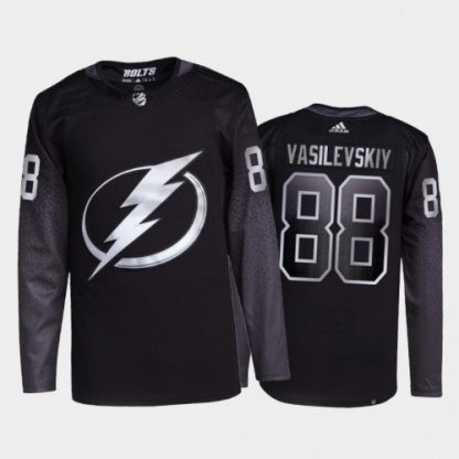 Adidas Tampa Bay Lightning #88 Andrei Vasilevskiy Men's 2021-22 Alternate Authentic NHL Jersey - Black
