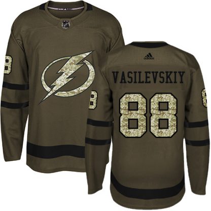 Adidas Tampa Bay Lightning #88 Andrei Vasilevskiy Green Salute to Service Stitched NHL Jersey