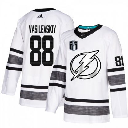 Adidas Tampa Bay Lightning #88 Andrei Vasilevskiy White Authentic 2022 Stanley Cup Final Patch Youth All-Star Stitched NHL Jersey