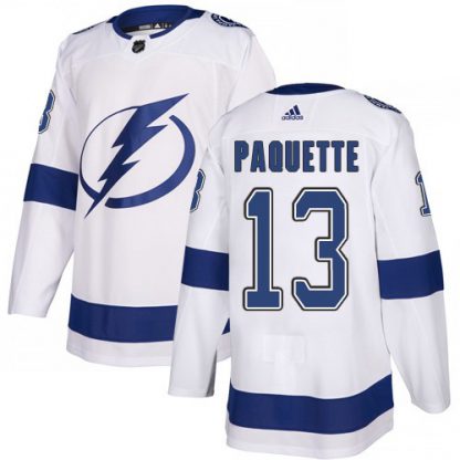 Adidas Tampa Bay Lightning #13 Cedric Paquette White Road Authentic Youth Stitched NHL Jersey