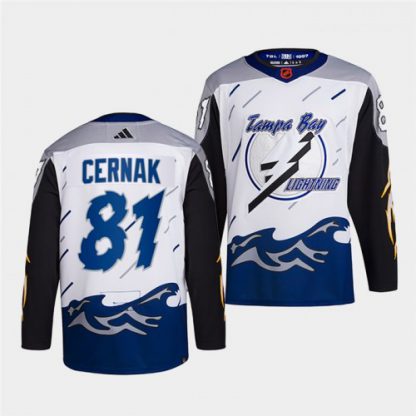 Tampa Bay Tampa Bay Lightning #81 Erik Cernak Men's adidas Reverse Retro 2.0 Authentic Player Jersey - White