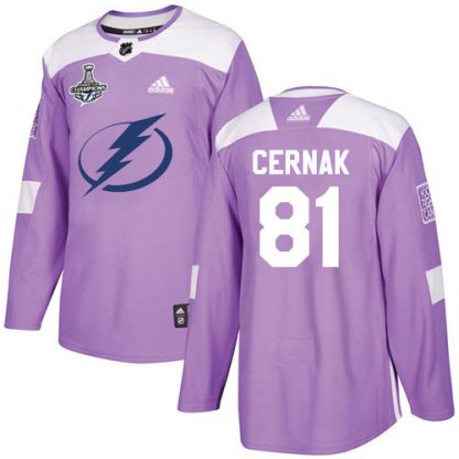 Adidas Tampa Bay Lightning #81 Erik Cernak Purple Authentic Fights Cancer 2020 Stanley Cup Champions Stitched NHL Jersey