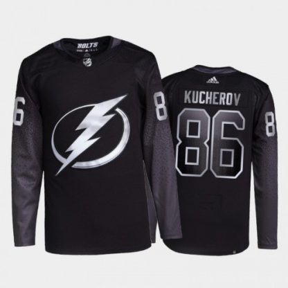 Adidas Tampa Bay Lightning #86 Nikita Kucherov Men's 2021-22 Alternate Authentic NHL Jersey - Black