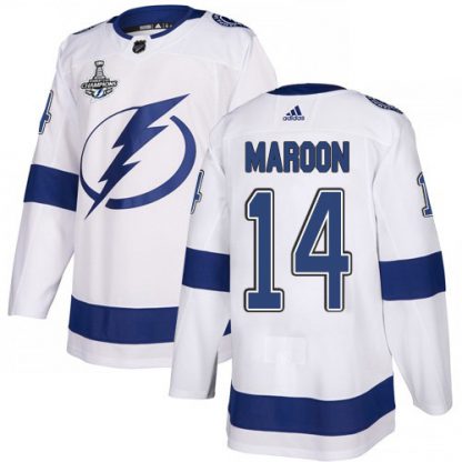 Adidas Tampa Bay Lightning #14 Pat Maroon White Road Authentic 2020 Stanley Cup Champions Stitched NHL Jersey