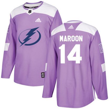 Adidas Tampa Bay Lightning #14 Pat Maroon Purple Authentic Fights Cancer Stitched NHL Jersey