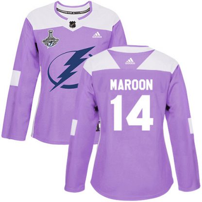 Adidas Tampa Bay Lightning #14 Pat Maroon Purple Authentic Fights Cancer Women's 2020 Stanley Cup Champions Stitched NHL Jersey