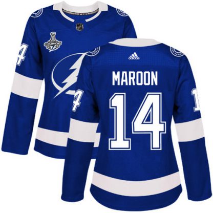 Adidas Tampa Bay Lightning #14 Pat Maroon Blue Home Authentic Women's 2020 Stanley Cup Champions Stitched NHL Jersey