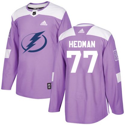 Adidas Tampa Bay Lightning #77 Victor Hedman Purple Authentic Fights Cancer Stitched NHL Jersey