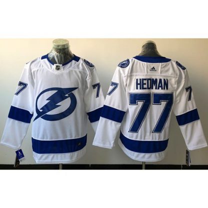 Adidas Tampa Bay Lightning #77 Victor Hedman White Road Authentic Stitched NHL Jersey