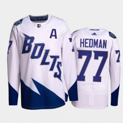 Adidas Tampa Bay Lightning #77 Victor Hedman Men's 2022 Stadium Series Authentic NHL Jersey - White