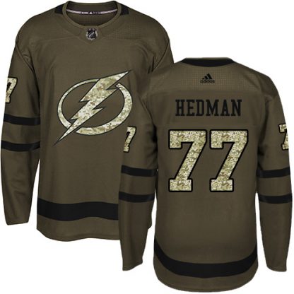 Adidas Tampa Bay Lightning #77 Victor Hedman Green Salute to Service Stitched Youth NHL Jersey