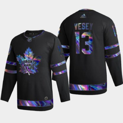 Toronto Toronto Maple Leafs #13 Jimmy Vesey Men's Nike Iridescent Holographic Collection NHL Jersey - Black