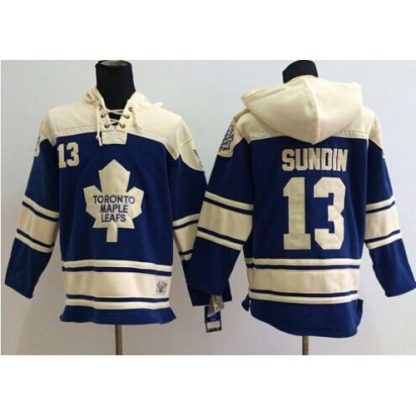 Toronto Maple Leafs #13 Mats Sundin Blue Sawyer Hooded Sweatshirt Stitched NHL Jersey