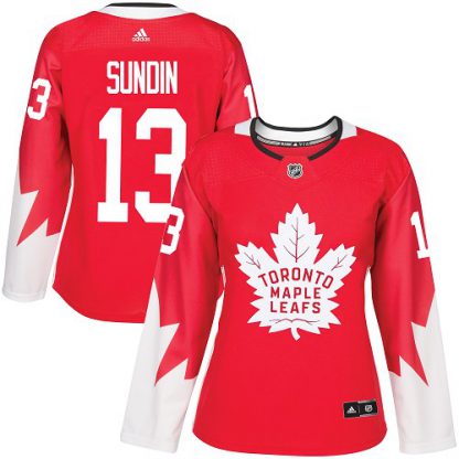 Adidas Toronto Maple Leafs #13 Mats Sundin Red Team Canada Authentic Women's Stitched NHL Jersey