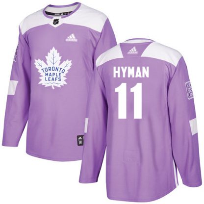 Adidas Toronto Maple Leafs #11 Zach Hyman Purple Authentic Fights Cancer Stitched NHL Jersey