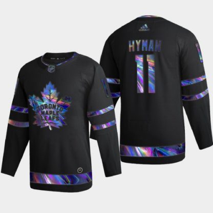 Toronto Toronto Maple Leafs #11 Zach Hyman Men's Nike Iridescent Holographic Collection NHL Jersey - Black