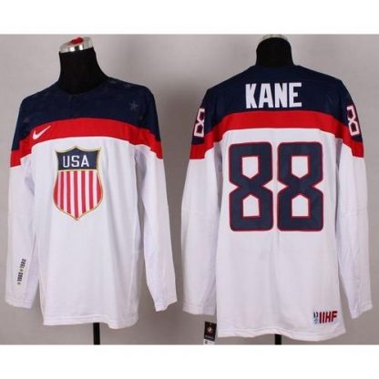 2014 Olympic Team USA #88 Patrick Kane White Stitched NHL Jersey