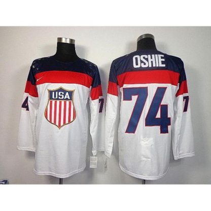 2014 Olympic Team USA #74 T. J. Oshie White Stitched NHL Jersey