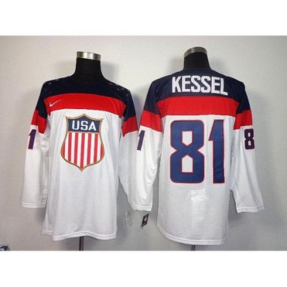 2014 Olympic Team USA #81 Phil Kessel White Stitched NHL Jersey
