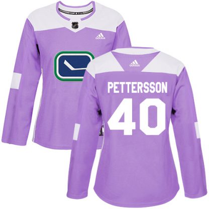 Adidas Vancouver Canucks #40 Elias Pettersson Purple Authentic Fights Cancer Women's Stitched NHL Jersey