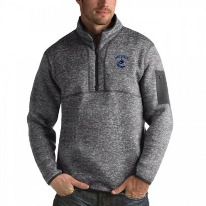 Vancouver Vancouver Canucks Antigua Fortune Quarter-Zip Pullover Jacket Black