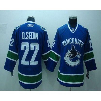 Vancouver Canucks #22 D.sedin Blue Embroidered Youth NHL Jersey