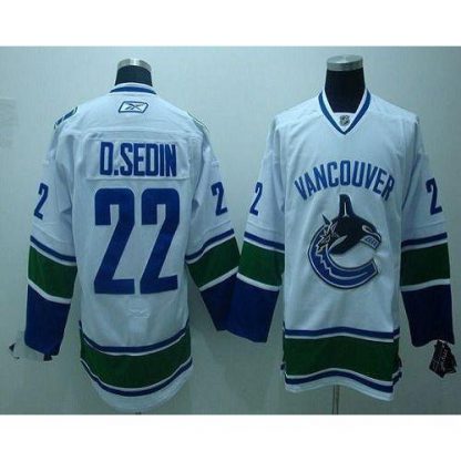 Vancouver Canucks #22 D.sedin White Embroidered Youth NHL Jersey