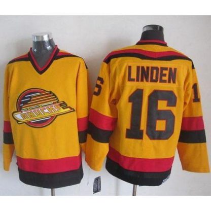 Vancouver Canucks #16 Trevor Linden Gold CCM Throwback Stitched NHL Jersey