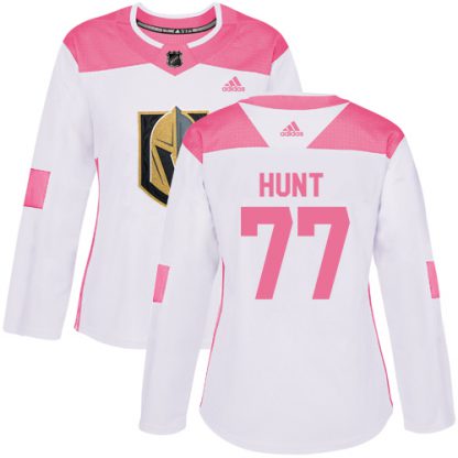 Adidas Vegas Golden Knights #77 Brad Hunt White/Pink Authentic Fashion Women's Stitched NHL Jersey