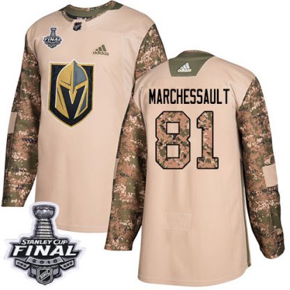 Adidas Vegas Golden Knights #81 Jonathan Marchessault Camo Authentic 2017 Veterans Day 2018 Stanley Cup Final Stitched NHL Jersey